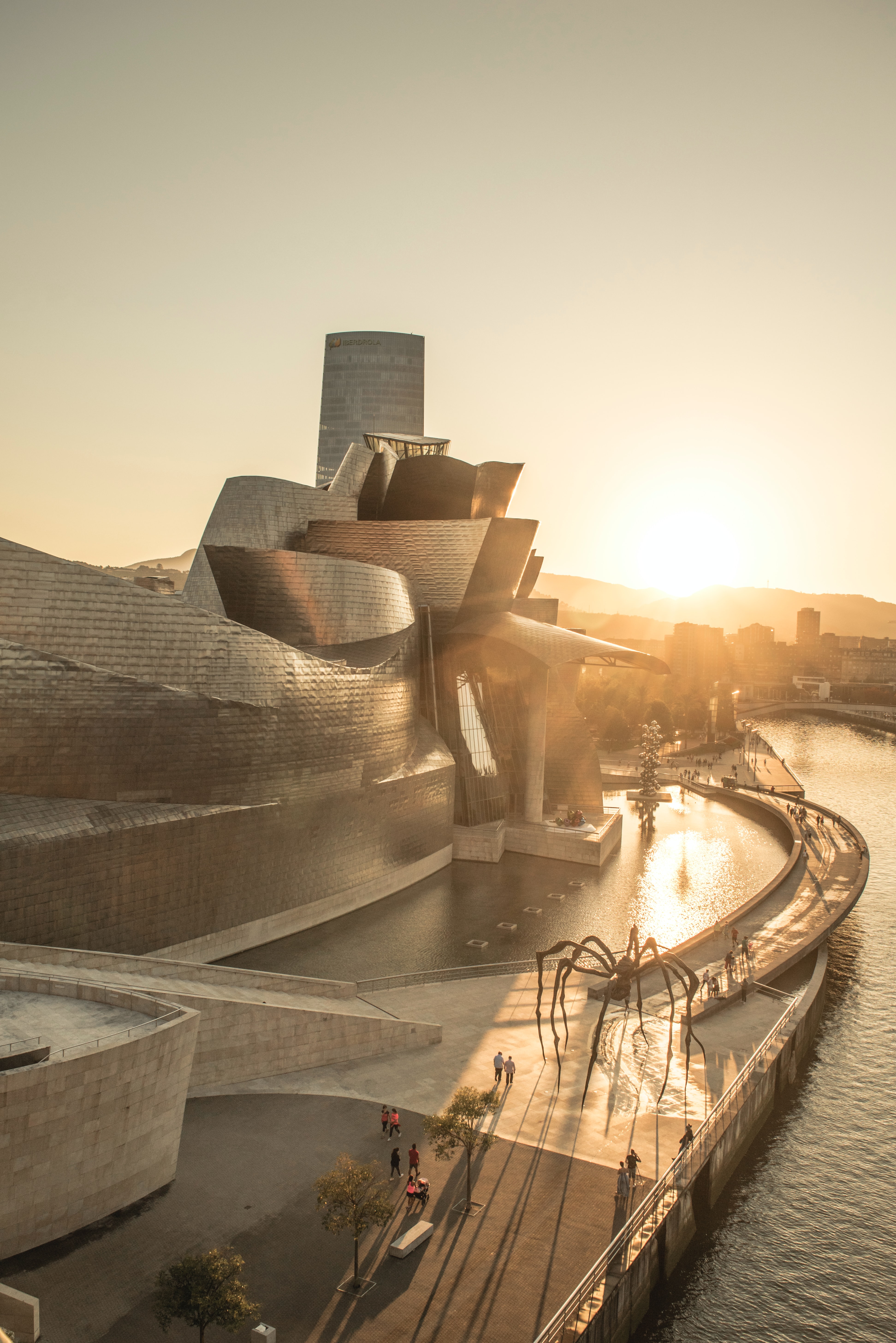 Bilbao Guggenheim museum with reflections